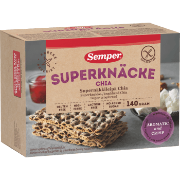 Superknäcke Chia Glutenfri 140g Semper.