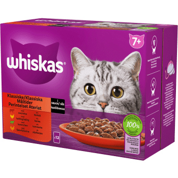 Kattmat Klassiska måltider i sås 7+ 12-p Whiskas.