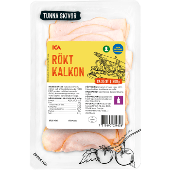 Kalkon Rökt Tunna Skivor 200g ICA.