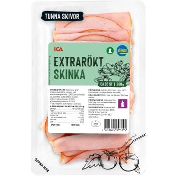 Skinka Extrarökt Tunna Skivor 200g ICA.