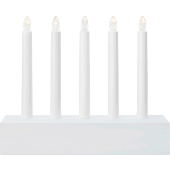 Batteriljusstake Vit 5L Lea Markslöjd.