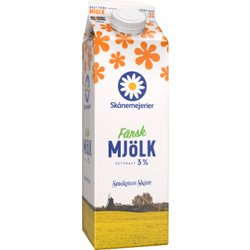 Mjölk 3% 1l Skånemejerier.