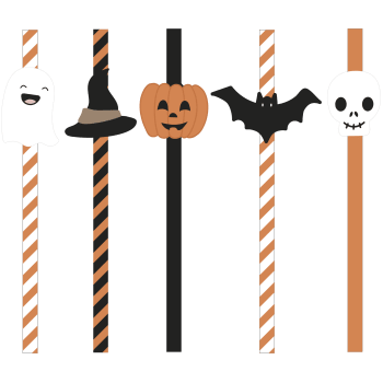 Sugrör Halloween 20cm 10-p Festive.