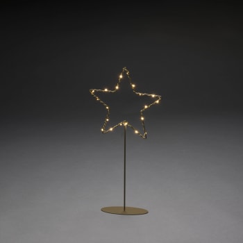 Metallstjärna stående guld 20LED Konstsmide.
