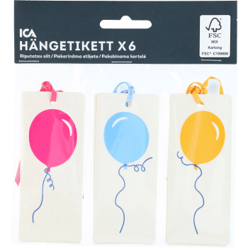 Hängetiketter Ballong 6 st.