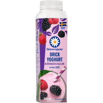 Drickyoghurt Hallon Björnbär 0,8% 330ml Skånemejerier.