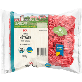 Nötfärs Färsk 12% 300g ICA.