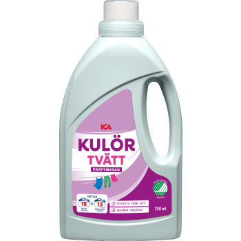 Tvättmedel Flytande Kulör 750ml Miljömärkt ICA.