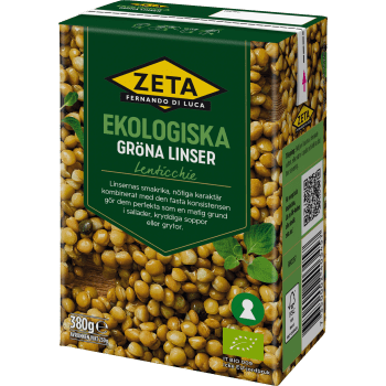 Gröna linser Ekologisk 380g Zeta.