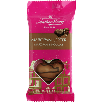 Marsipanhjärtan Nougat 84g Anthon Berg.