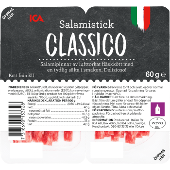 Salamisticks Classic 60g ICA.