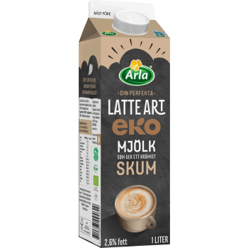 Mjölk Latte Art® Ekologisk 2,6% 1l Arla®.