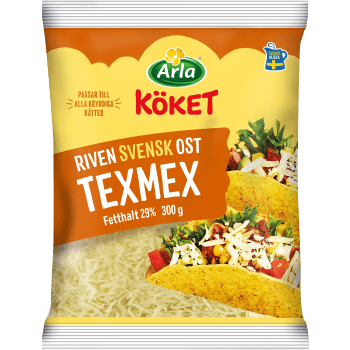 Riven ost Texmex 29% 300g Arla Köket.