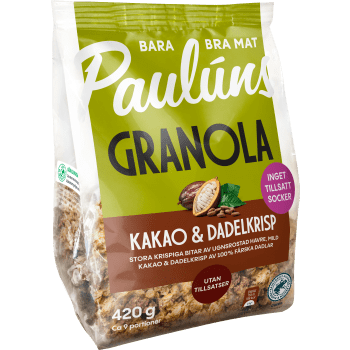 Granola Kakao & Dadelkrisp 420g Pauluns.