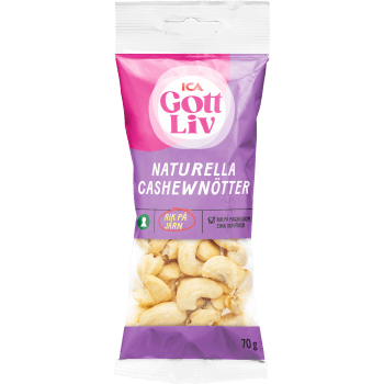 Naturella cashewnötter 70g ICA Gott Liv.