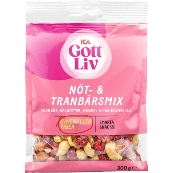 Nöt & Tranbärsmix 300g ICA Gott liv.