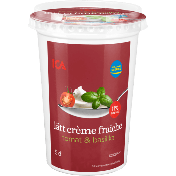 Lätt Crème Fraiche Tomat & Basilika 11% 5dl ICA.