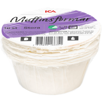 Muffinsformar Amerikanska Stora 16-p Miljömärkt ICA.