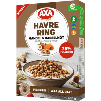 Havrering Mandel & Hasselnöt 350g AXA.