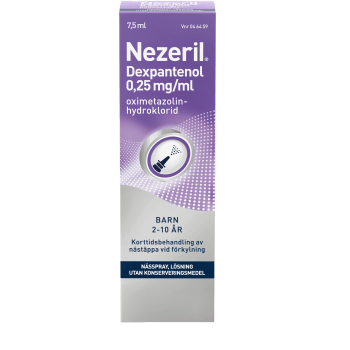 Dexpantenol för barn 2-10 år 0,25 mg/ml Nezeril.