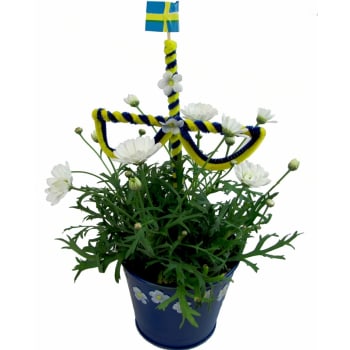 Marguerit i zink med stång.