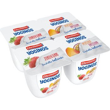 Yogurt Jordgubb Persika Passion 0,1% 4-p 100g Yoginos.