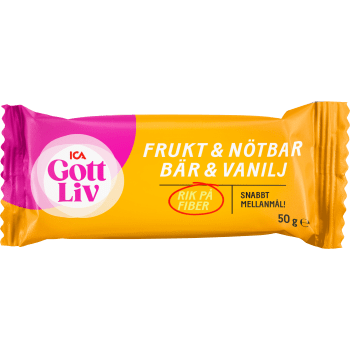 Bar Frukt & Nöt Bär & Vanilj 50g ICA Gott Liv.