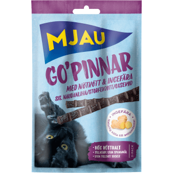 Kattsnacks Gopinnar med nötkött 15g Mjau.