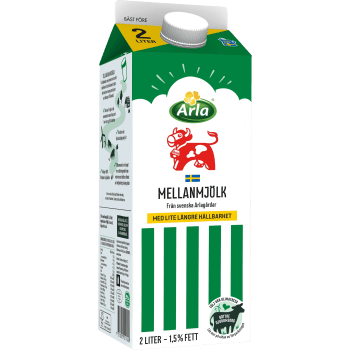 Mellanmjölk Längre hållbarhet 1,5% 2l Arla Ko®.