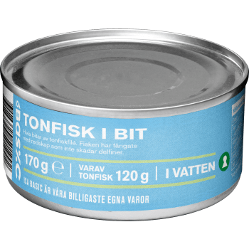 Tonfisk i vatten 170g ICA Basic.