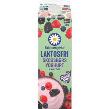 Yoghurt Skogsbär Laktosfri 2,4% 1000g Skånemejerier.