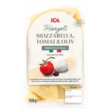 Pasta Triangoli Mozarella Tomat & Oliv Färsk 250g ICA.