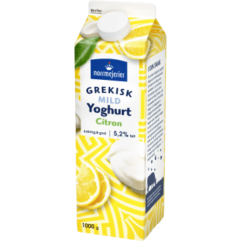 Grekisk Yoghurt Mild Citron 5,2% 1000g Norrmejerier.