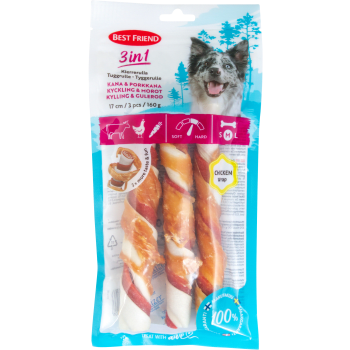 Hundtugg 3in1 Tuggben Kyckl&Morot 3st 160g Best friend.