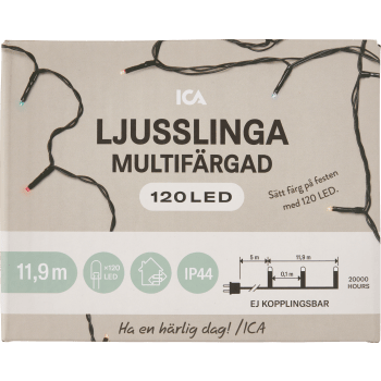 Ljusslinga 120LED multifärgad 11,9m IP44 ICA.