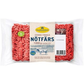 Nötfärs Färsk 12% 1kg Smålandskött.