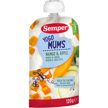 Yogo mums Mango & äpple Från 1år 120g Semper.