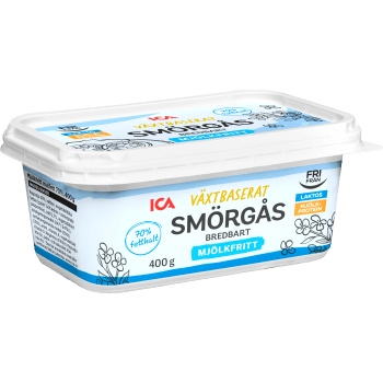 Bordsmargarin Smörgås Mjölkfritt 400g ICA.