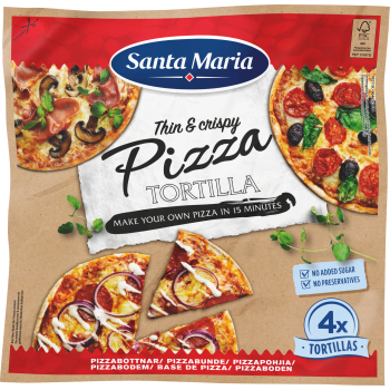 Pizza Tortilla 4-p 280g Santa Maria.