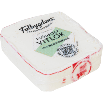 Flödeost Vitlök 33% ca 200g Falbygdens ost.