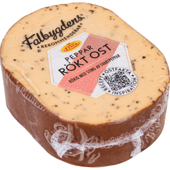 Rökt ost Peppar 23% ca 280g Falbygdens ost.
