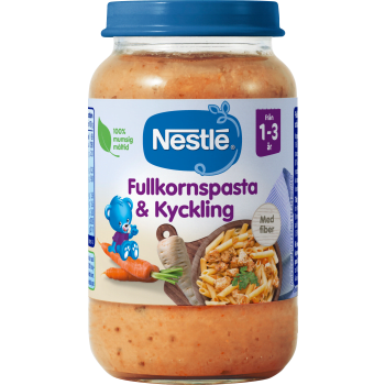 Barnmat Fullkornspasta & kyckling 1år 220g Nestle.