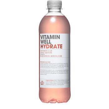 Hydrate Rabarber & jordgubb 50cl Vitamin Well.
