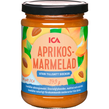 Aprikosmarmelad utan tillsatt socker 390g ICA.