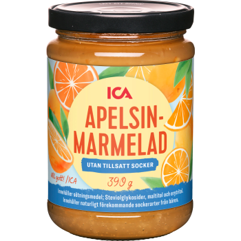 Apelsinmarmelad utan tillsatt socker 390g ICA.