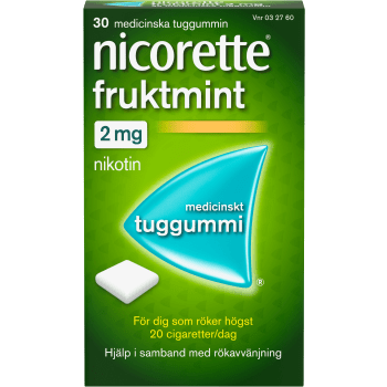 Fruktmint Medicinskt Tuggummi 2mg 30-p Nicorette.