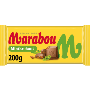 Mjölkchoklad Mintkrokant 200g Marabou.