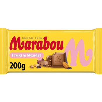 Mjölkchoklad Frukt & Mandel 200g Marabou.