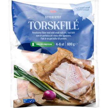 Torskfiléer Fryst 600g ICA.