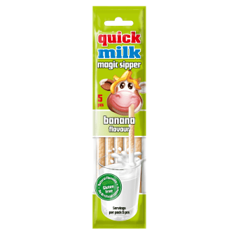 Sugrör Med Banansmak Magic Sipper 5-p 30g Quick Milk.